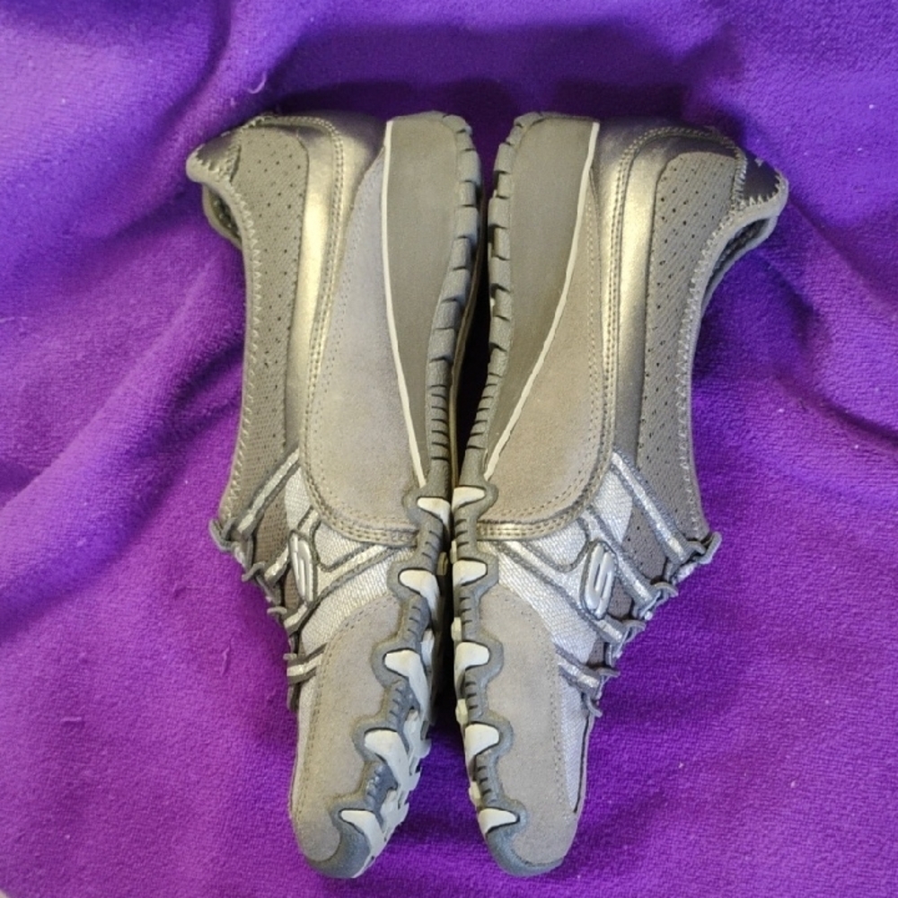 Skechers Taupe and Gray Athletic Shoes - Picture 5 of 7